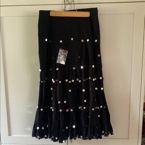 Black Sequin Embellished Skirt